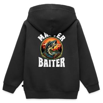 Lustiger Spruch Zum Angeln Für Mann - Kinder Premium Organic Zip Hoodie - Schwarz - Hinten - AI Model Kid Male (0cm)