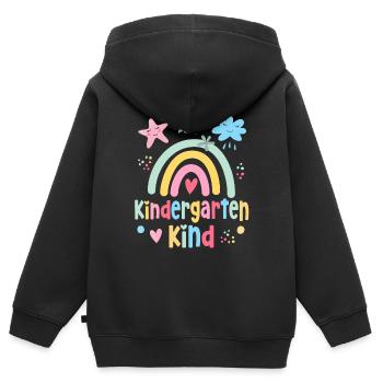 Kitakind 2025 Kindergartenkind 2025 Regenbogen Mäd - Kinder Premium Organic Zip Hoodie - Schwarz - Hinten - AI Model Kid Male (0cm)