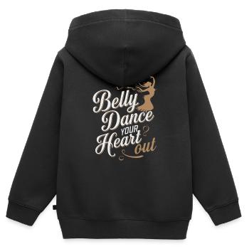 Rhythmische Bewegungen im Orientalischen Tanz: - Kinder Premium Organic Zip Hoodie - Schwarz - Hinten - AI Model Kid Male (0cm)