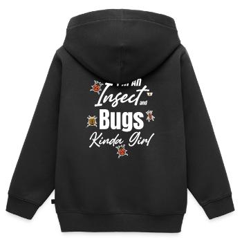 Ich Bin Eine Art Insekten- Und Käfermädchen, - Kinder Premium Organic Zip Hoodie - Schwarz - Hinten - AI Model Kid Male (0cm)