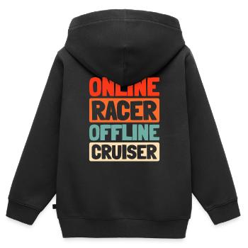 Sim Racing - Sweat Premium à capuche zippé enfant bio - noir - Dos - AI Model Kid Male (0cm)