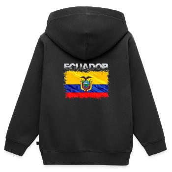 Ecuador - Kinder Premium Organic Zip Hoodie - Schwarz - Hinten - AI Model Kid Male (0cm)