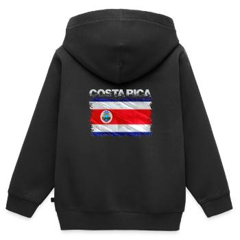 Costa Rica - Kinder Premium Organic Zip Hoodie - Schwarz - Hinten - AI Model Kid Male (0cm)