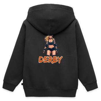 Roller Girl - Kinder Premium Organic Zip Hoodie - Schwarz - Hinten - AI Model Kid Male (0cm)