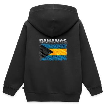 Bahamas - Kinder Premium Organic Zip Hoodie - Schwarz - Hinten - AI Model Kid Male (0cm)