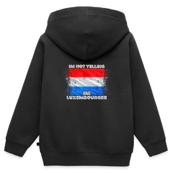 Luxemburg - Kinder Premium Organic Zip Hoodie - Schwarz - Hinten - AI Model Kid Male (0cm)