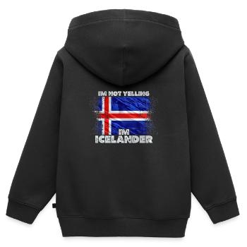 Islande - Sweat Premium à capuche zippé enfant bio - noir - Dos - AI Model Kid Male (0cm)