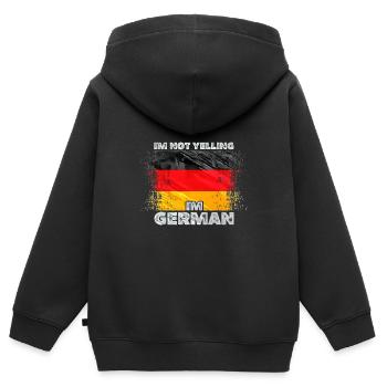 Deutschland - Kinder Premium Organic Zip Hoodie - Schwarz - Hinten - AI Model Kid Male (0cm)