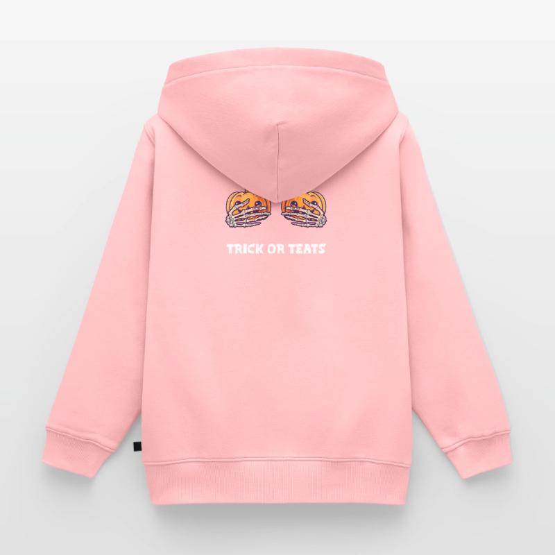 Halloween Brusttrick oder Zitzen Kinder Premium Organic Zip Hoodie