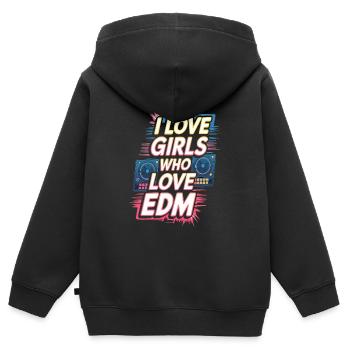 I Love Girls Who Love EDM - Kinder Premium Organic Zip Hoodie - Schwarz - Hinten - AI Model Kid Male (0cm)