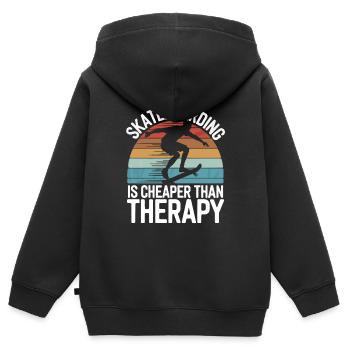 Skater Life: Downhill Longboarding Und Street - Kinder Premium Organic Zip Hoodie - Schwarz - Hinten - AI Model Kid Male (0cm)