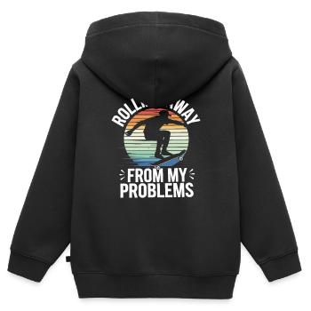 Skater Life: Downhill Longboarding Und Street - Kinder Premium Organic Zip Hoodie - Schwarz - Hinten - AI Model Kid Male (0cm)