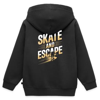 Skater Life: Downhill Longboarding Und Street - Kinder Premium Organic Zip Hoodie - Schwarz - Hinten - AI Model Kid Male (0cm)