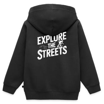 Skater Life: Downhill Longboarding Und Street - Kinder Premium Organic Zip Hoodie - Schwarz - Hinten - AI Model Kid Male (0cm)