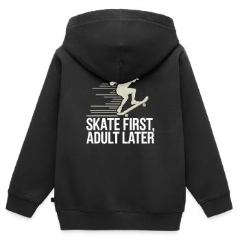 Skater Life: Downhill Longboarding Und Street - Kinder Premium Organic Zip Hoodie - Schwarz - Hinten - AI Model Kid Male (0cm)
