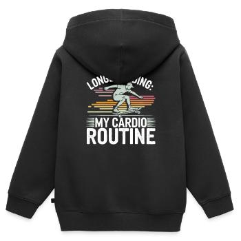 Skater Life: Downhill Longboarding Und Street - Kinder Premium Organic Zip Hoodie - Schwarz - Hinten - AI Model Kid Male (0cm)