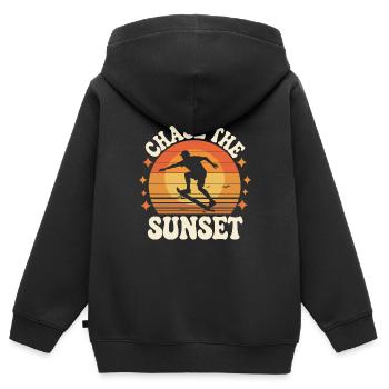 Skater Life: Downhill Longboarding Und Street - Kinder Premium Organic Zip Hoodie - Schwarz - Hinten - AI Model Kid Male (0cm)