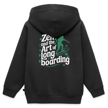 Skater Life: Downhill Longboarding Und Street - Kinder Premium Organic Zip Hoodie - Schwarz - Hinten - AI Model Kid Male (0cm)