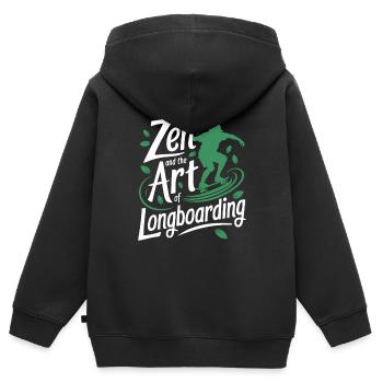Skater Life: Downhill Longboarding Und Street - Kinder Premium Organic Zip Hoodie - Schwarz - Hinten - AI Model Kid Male (0cm)