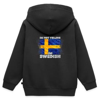 Suède - Sweat Premium à capuche zippé enfant bio - noir - Dos - AI Model Kid Male (0cm)