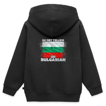 Bulgarien - Kinder Premium Organic Zip Hoodie - Schwarz - Hinten - AI Model Kid Male (0cm)