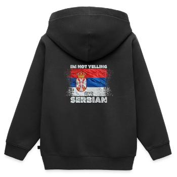 Serbien - Kinder Premium Organic Zip Hoodie - Schwarz - Hinten - AI Model Kid Male (0cm)