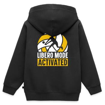 Volleyball Libero - Kinder Premium Organic Zip Hoodie - Schwarz - Hinten - AI Model Kid Male (0cm)