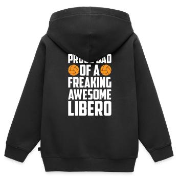 Volleyball Libero - Kinder Premium Organic Zip Hoodie - Schwarz - Hinten - AI Model Kid Male (0cm)