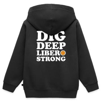 Volleyball Libero - Kinder Premium Organic Zip Hoodie - Schwarz - Hinten - AI Model Kid Male (0cm)