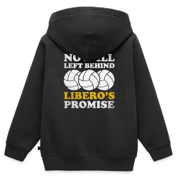 Volleyball Libero - Kinder Premium Organic Zip Hoodie - Schwarz - Hinten - AI Model Kid Male (0cm)