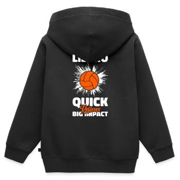 Volleyball Libero - Kinder Premium Organic Zip Hoodie - Schwarz - Hinten - AI Model Kid Male (0cm)