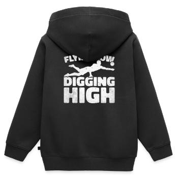 Volleyball Libero - Kinder Premium Organic Zip Hoodie - Schwarz - Hinten - AI Model Kid Male (0cm)