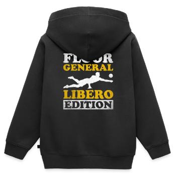 Volleyball Libero - Kinder Premium Organic Zip Hoodie - Schwarz - Hinten - AI Model Kid Male (0cm)