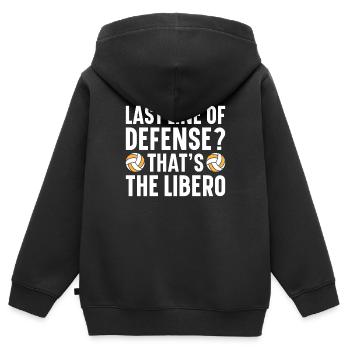 Volleyball Libero - Kinder Premium Organic Zip Hoodie - Schwarz - Hinten - AI Model Kid Male (0cm)