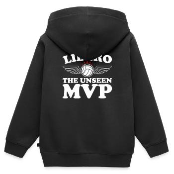 Volleyball Libero - Kinder Premium Organic Zip Hoodie - Schwarz - Hinten - AI Model Kid Male (0cm)