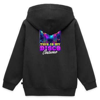 Das ist mein 70er Jahre Kostüm - Kinder Premium Organic Zip Hoodie - Schwarz - Hinten - AI Model Kid Male (0cm)
