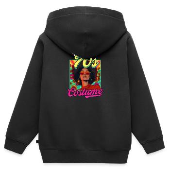 Das ist mein 70er Jahre Kostüm - Kinder Premium Organic Zip Hoodie - Schwarz - Hinten - AI Model Kid Male (0cm)