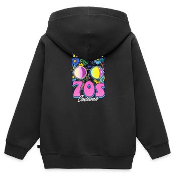 Das ist mein 70er Jahre Kostüm - Kinder Premium Organic Zip Hoodie - Schwarz - Hinten - AI Model Kid Male (0cm)