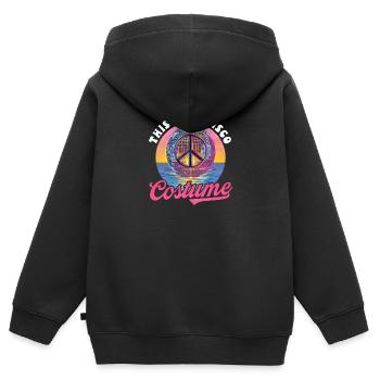 Das ist mein 70er Jahre Kostüm - Kinder Premium Organic Zip Hoodie - Schwarz - Hinten - AI Model Kid Male (0cm)