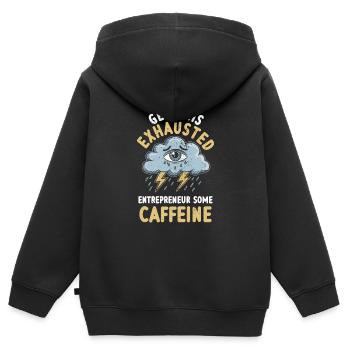 Erschöpfung und Burnout bei Überarbeitenden - Kinder Premium Organic Zip Hoodie - Schwarz - Hinten - AI Model Kid Male (0cm)