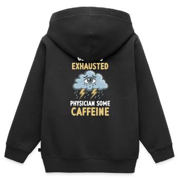 Überwältigende Erschöpfung und Burnout Symptome - Kinder Premium Organic Zip Hoodie - Schwarz - Hinten - AI Model Kid Male (0cm)