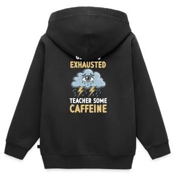 Teacher Wearion Burnout Motif révisé - Sweat Premium à capuche zippé enfant bio - noir - Dos - AI Model Kid Male (0cm)