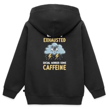 Erschöpfung und Burnout Überarbeiteter - Kinder Premium Organic Zip Hoodie - Schwarz - Hinten - AI Model Kid Male (0cm)