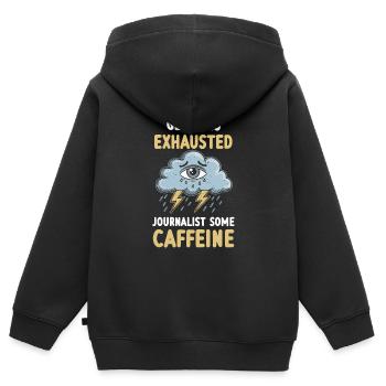 Erschöpfung Und Burnout Bei Überarbeiteten - Kinder Premium Organic Zip Hoodie - Schwarz - Hinten - AI Model Kid Male (0cm)