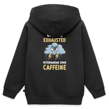 Erschöpfung und Burnout bei Tierärzten - Kinder Premium Organic Zip Hoodie - Schwarz - Hinten - AI Model Kid Male (0cm)