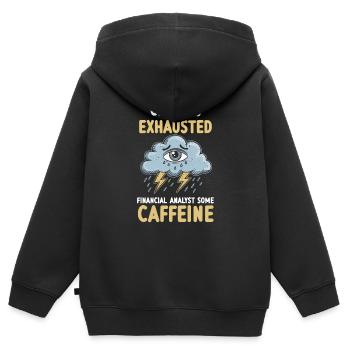 Erschöpfung Und Burnout Bei Finanzanalysten - Kinder Premium Organic Zip Hoodie - Schwarz - Hinten - AI Model Kid Male (0cm)