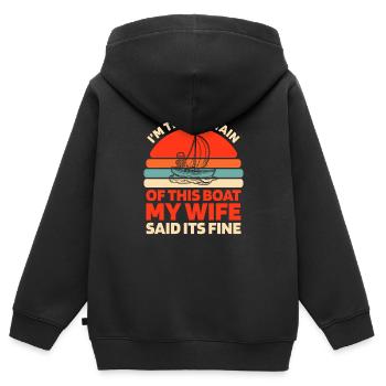 Segeln Segler Segelboot - Kinder Premium Organic Zip Hoodie - Schwarz - Hinten - AI Model Kid Male (0cm)