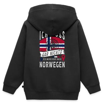 Norwegen Urlaub Skandinavien Reise Auswandern - Kinder Premium Organic Zip Hoodie - Schwarz - Hinten - AI Model Kid Male (0cm)