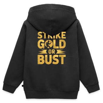Goldrausch Abenteuer Goldsucher Schatzsuche - Kinder Premium Organic Zip Hoodie - Schwarz - Hinten - AI Model Kid Male (0cm)