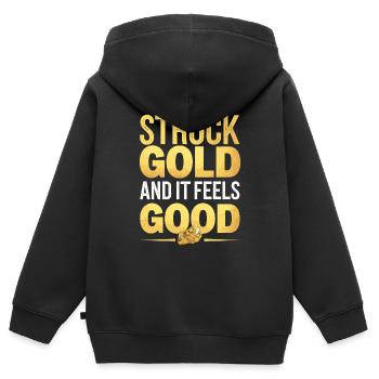 Goldrausch Abenteuer Goldsucher Schatzsuche - Kinder Premium Organic Zip Hoodie - Schwarz - Hinten - AI Model Kid Male (0cm)